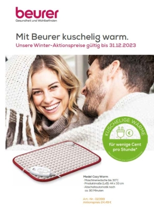 Prospekt Beurer - Wohlige Wärme für die ganze Familie, exklusiv für Orthegmitglieder DIN A A5, VPE: 100 Stück