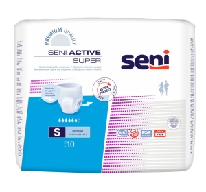 Seni Active Super Small (1 Karton: 8 x 10 Stück) Inkontinenzslip mit aufreißbaren Seitennähten