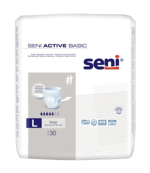Seni Active Basic Large (1 Karton: 3 x 30 Stück) Inkontinenzslip mit aufreißbaren Seitennähten