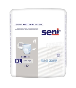 Seni Active Basic Extra Large (1 Karton: 3 x 30 Stück) Inkontinenzslip mit aufreißbaren Seitennähten
