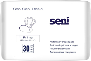 San Seni Basic Prima (1 Karton: 4 x 30 Stück) Vorlagen anatomisch geformt