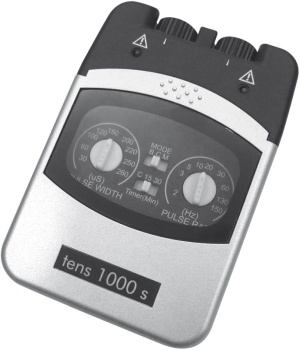 Tens Gerät Tens 1000 S, 2-Kanal, silber/schwarz, inkl. Koffer, Elektroden Kabel, 9 V Batterie