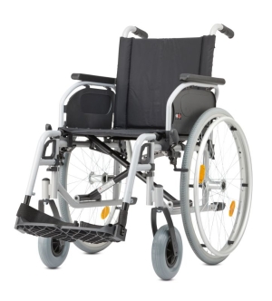 Rollstuhl S-Eco 300, Steckachse, TrBr, silbermetallic, PU, Duo-Seitenteile