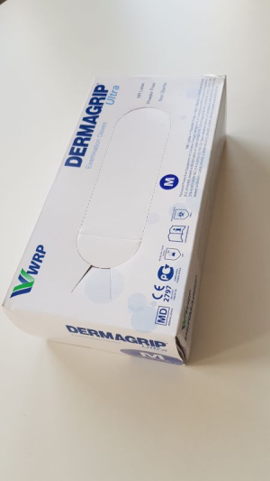 Einmalhandschuh Dermagrip Latex, manual Packung (100 Stück) puderfrei